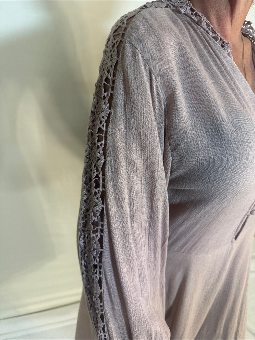 FP ONE DUSTY MAUVE LACE MINI DRESS SP - Picture 6 of 9